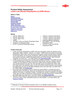 Product Safety Assessment Linear Low Density