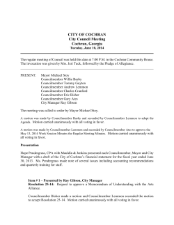 Minutes - the City of Cochran!