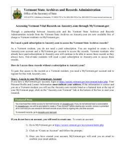 Accessing Vermont Vital Records on Ancestry.com