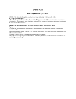 UNIT 6 PLAN: Unit taught from 2/2 &ndash; 2/21