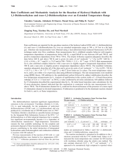 Rate Coefficients and Mechanistic Analysis for