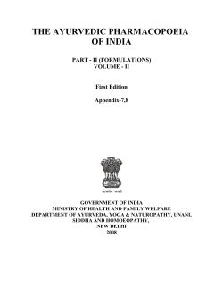 THE AYURVEDIC PHARMACOPOEIA OF INDIA PART