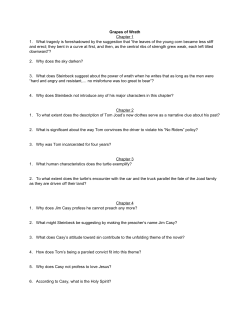 Grapes of Wrath Reading Response Questions