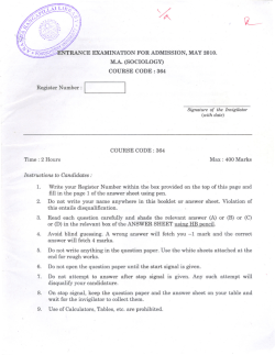 Sociology - Pondicherry University