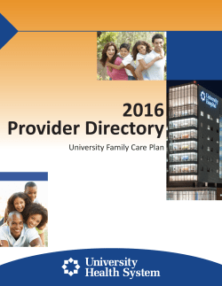 2016 Provider Directory - Community First Health Plans