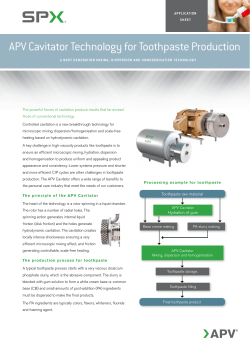 APV Cavitator Technology for Toothpaste Production