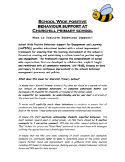 School Wide positive behaviour support at Churchill primary school