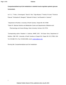 1 Compartmentalized acyl-CoA metabolism in skeletal