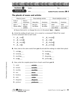 The plurals of nouns and articles