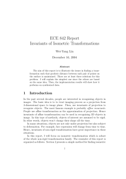 ECE 842 Report Invariants of Isometric Transformations