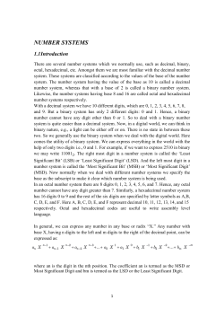 NUMBER SYSTEMS
