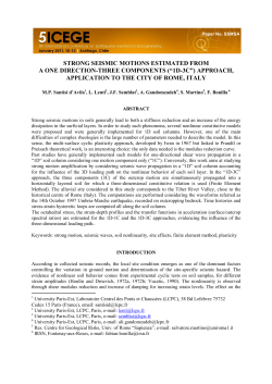 STRONG SEISMIC MOTIONS ESTIMATED FROM A ONE