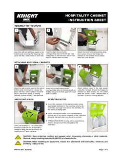 hospitality cabinet instruction sheet