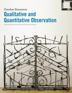 Qualitative and Quantitative Observation