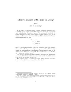 additive inverse of the zero in a ring