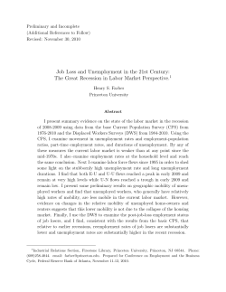 Job Loss and Unemployment in the 21st Century