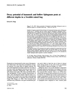 Decay potential of hummock and hollow Sphagnum peats
