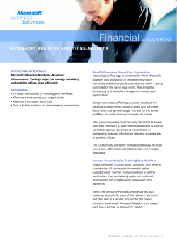 INTERCOMPANY POSTINGS Microsoft&reg; Business