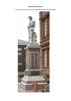 Bellshill War Memorial This memorial is sited at the front of Bellshill
