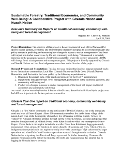Sustainable Forestry, Traditional Economies, and Community Well