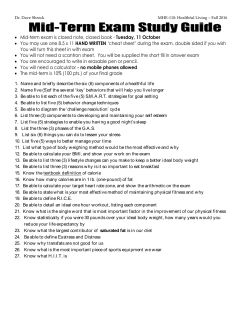 HE-110 Mid-Term Exam Study Guide