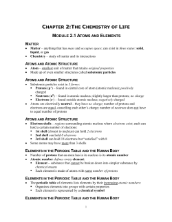 Chapter 2 Outline - CM
