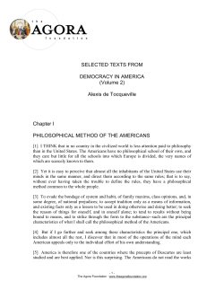 Alexis de Tocqueville Chapter I PHILOSOPHICAL METHOD OF THE