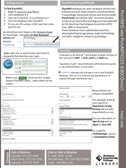 PsycINFO and PsycARTICLES