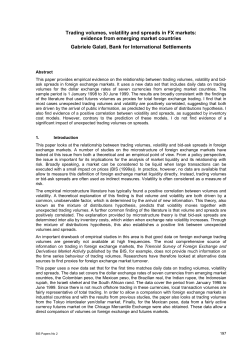Trading volumes, volatility and spreads in FX markets