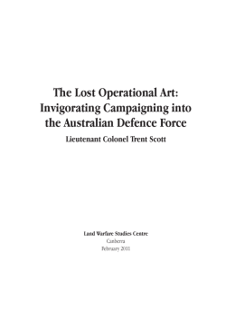 The Lost Operational Art
