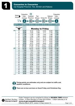 Route 1 public bus timetable