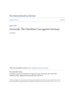 Genocide: The Namibian Case against Germany