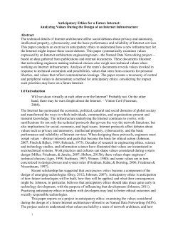 Anticipatory Ethics for a Future Internet: Analyzing