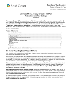 District of New Jersey Chapter 13 Plan