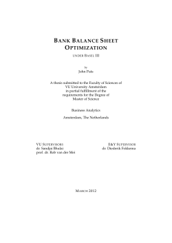 bank balance sheet optimization