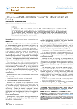 The Moroccan Middle Class from Yesterday to Today