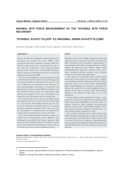 MAXIMAL BITE FORCE MEASUREMENT BY THE "ISTANBUL BITE