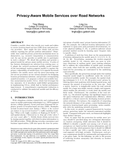 Privacy-Aware Mobile Services over Road Networks