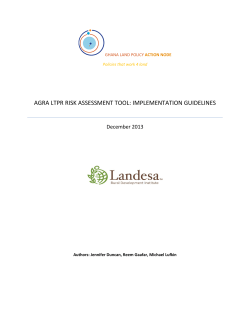 a Land Tenure and Property Rights Risk Assessment Tool