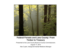 Federal Forests and Lane County: From Timber to Treasury