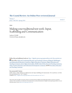 Making your traditional text work: Input, Scaffolding and