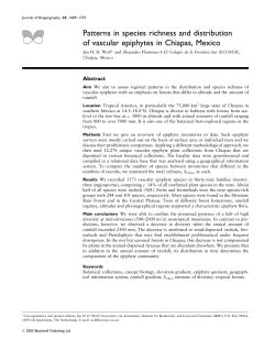 Patterns in species richness and distribution of vascular epiphytes in