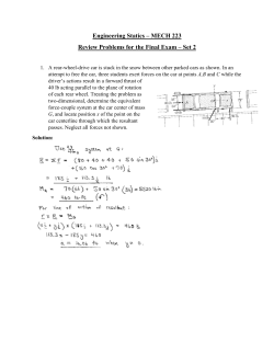 MECH 223 Review Problems for the Final Exam – Set 2