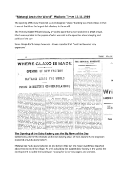 “Matangi Leads the World” Waikato Times 13.11.1919