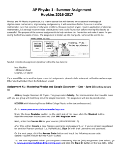 AP Physics 1 - Colchester Public Schools