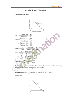 Introduction to Trigonometry - class 10-j