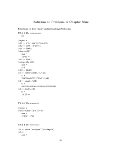 Solutions to Problems in Chapter Nine