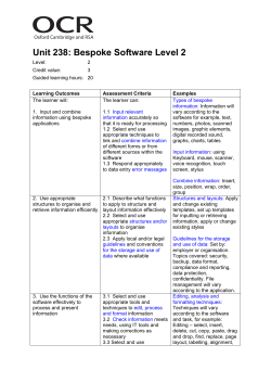 Unit 238: Bespoke Software Level 2