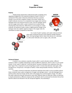 Jigsaw Properties of Water