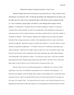 A Rhetorical Analysis of Quentin Tarantino`s Pulp Fiction